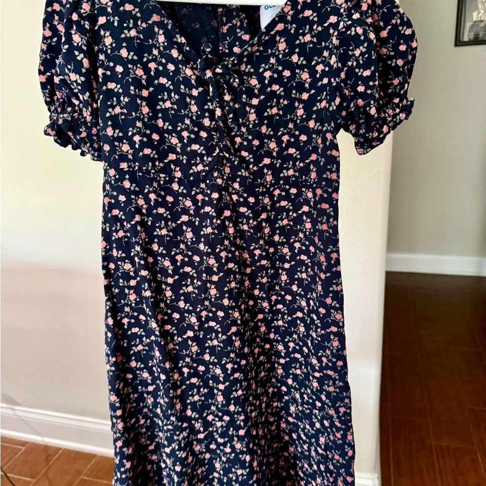 Old Navy Navy Dress with Pink Floral Print - Picture 3 of 7